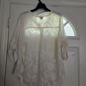 Torrid  size 1X harper clip chiffon pullover  34 SLEEVE BLOUSE NEW WITH TAGS